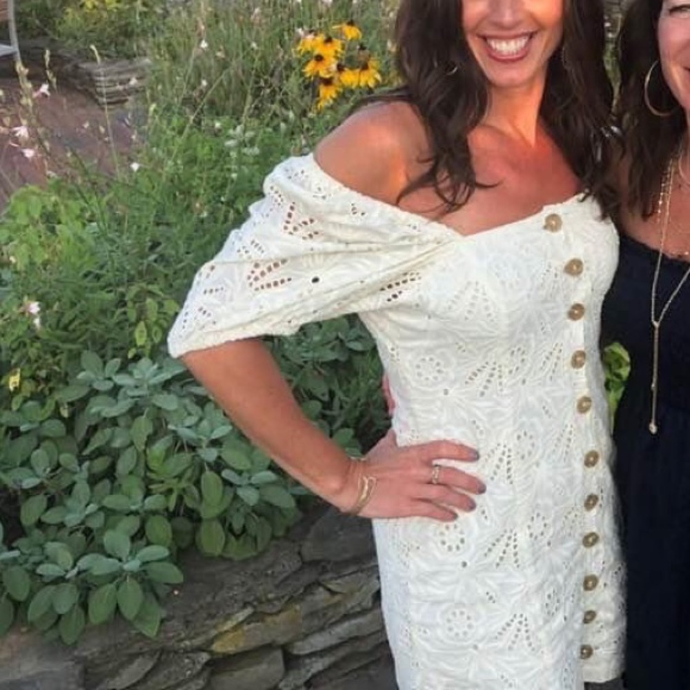 Free People Ivory Lace Cotten Dress